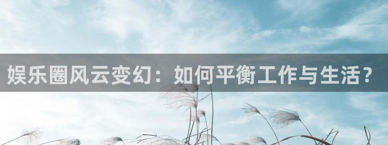 杏宇平台：娱乐圈风云变幻：如何平衡工作与生活？